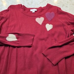 Belle by Kim Gravel Red Sweater with Heart Details